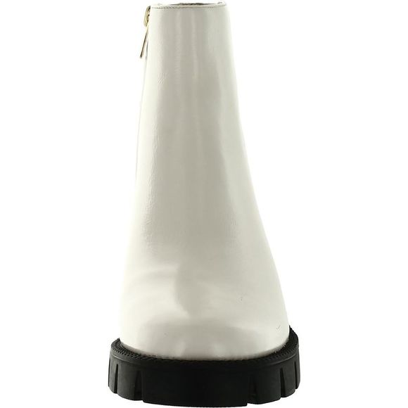 Coach Womens Chrissy White Leather Lug Sole Casual Ankle Boots Shoes NWT - Picture 3 of 3